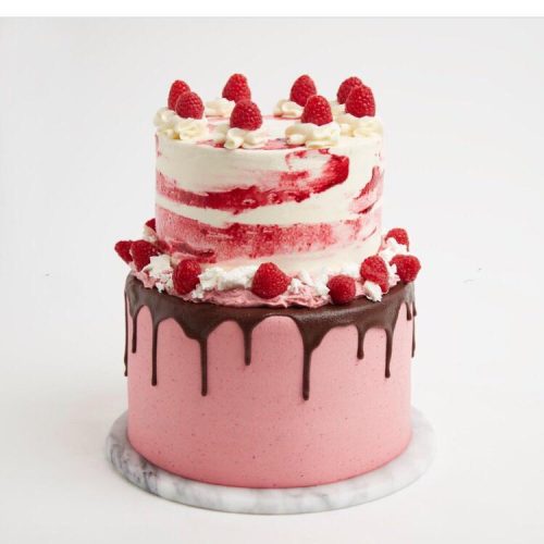 Double-cake-fraise-framboise